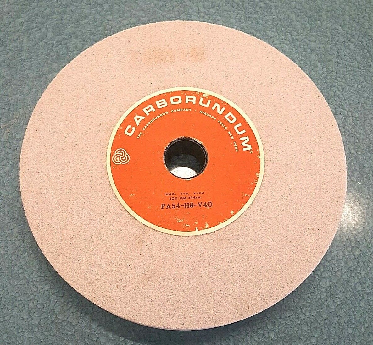 CARBORUNDUM 10" X 1-1/4" X 1-1/4" PINK SURFACE GRINDING WHEEL PA-54-H8-V40, NEW