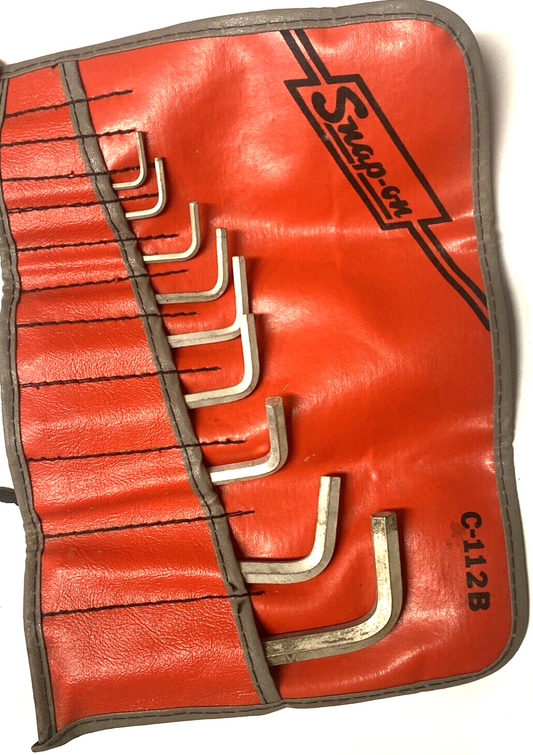 Snap-On 3/32 To 3/8, L-Shaped Hex Keys In Rollup Pouch.