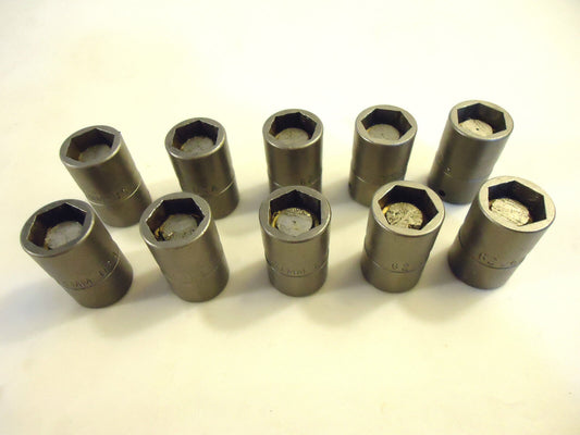 Magnetic Sockets, 10 Pieces, 1/4” Drive X 11mm Hex, Impact, Hanson, #93655, USA