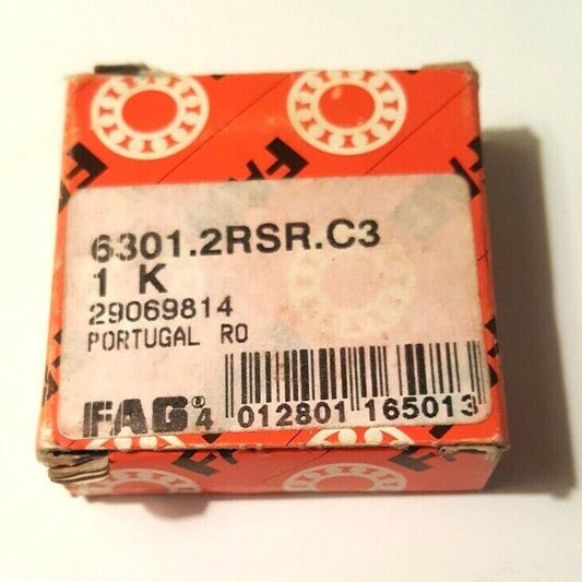 FAG 6301.2RSR.C3 Single Row, 63012RSRC3, 12X37X12MM, Ball Bearing, DEEP Groove