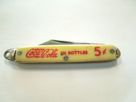 Vintage "DRINK Coca-Cola  IN BOTTLES 5 Cent" Key Chain Pocket Knife, U.S.A.