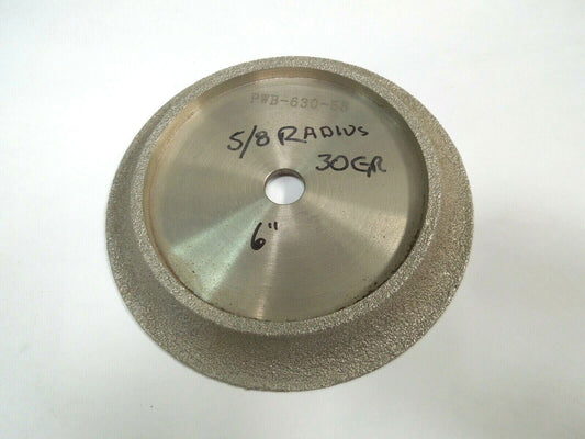 Brazed Diamond 6" Demi-Bullnose Profile Wheels, Marble/Granite, 5/8" Radius, 30g