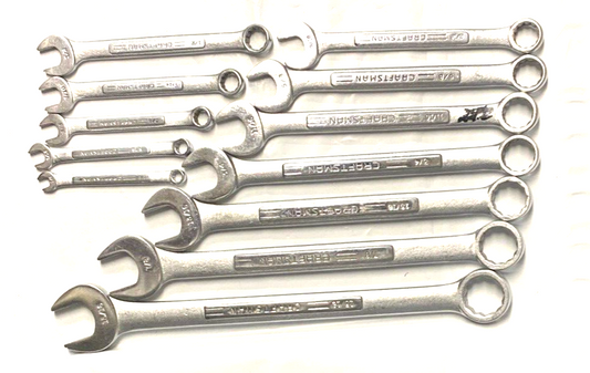 Craftsman USA 12pt Wrenches, 1/4”-15/16”.