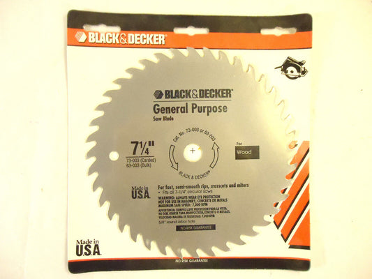 7-1/4" Black & Decker General Saw Blade, HSS, 3 Blades, New, USA, Free Shipping.