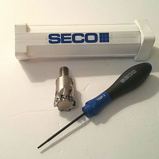 SECO R217.69-01.00-12RE-06-7AN TURBO INDEXABLE MILLING CUTTER, 1" Diameter