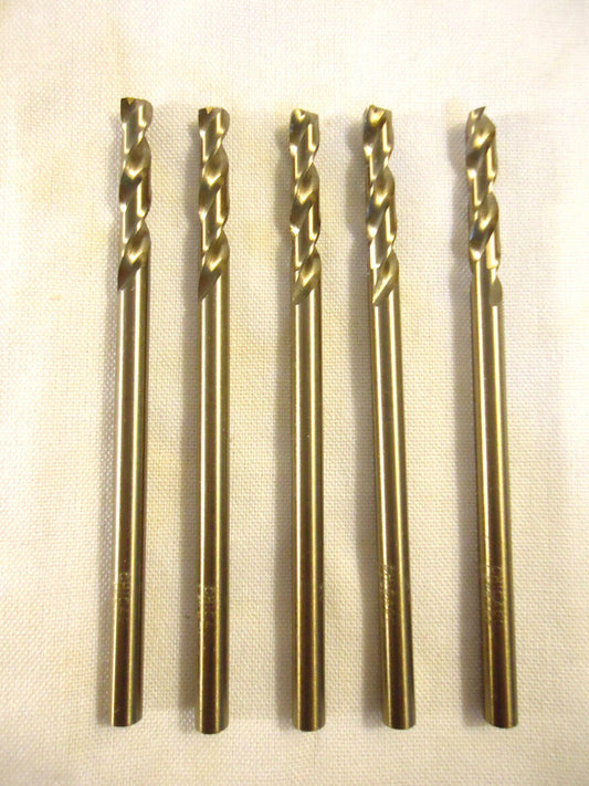 Drill Bits, #15 Cobalt, USA, Chicago Latrobe, 5 pc Lot, New/Other.