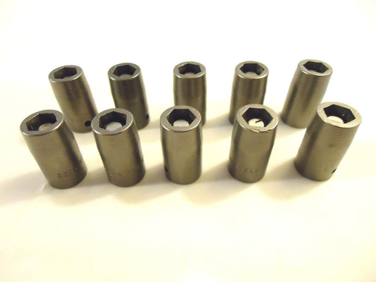 Magnetic Sockets,10 Pieces, 1/4” Drive X 9/32” Hex, Impact, Hanson, #93639, USA.