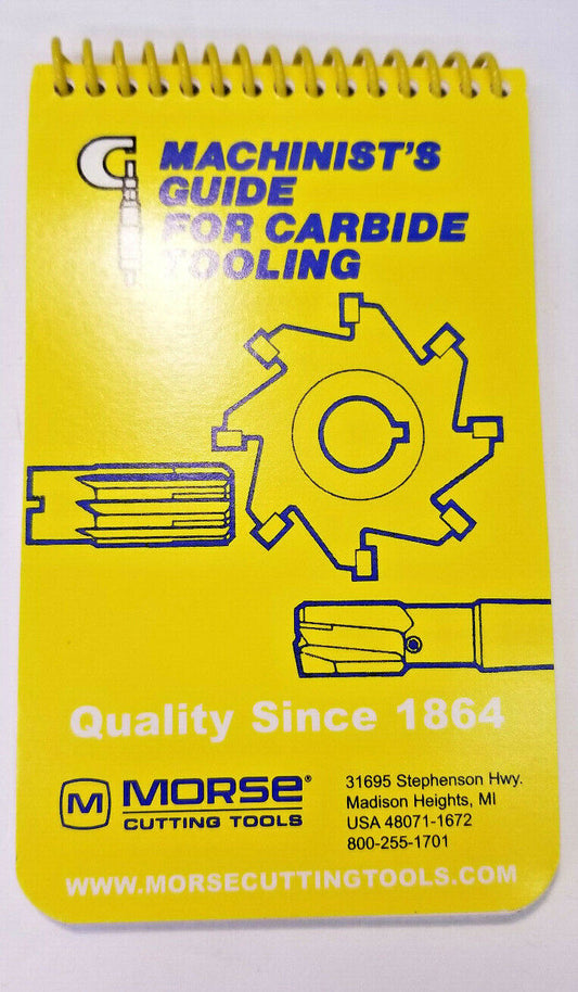 Morse Cutting Tools Pocket Guide for Carbide Tooling List No. 1004, New