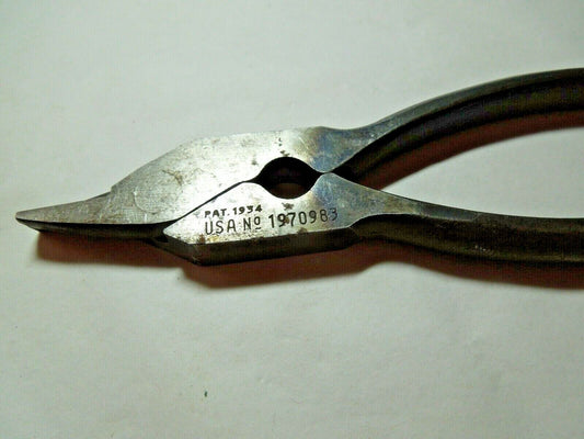 Vintage UTICA TOOLS BX100, BX Conduit Electricians Pliers, S.P.A,C., PAT. 1934