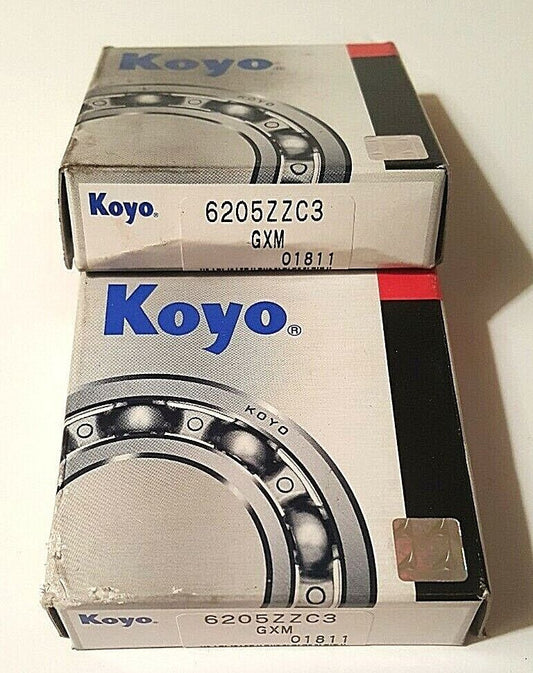 Koyo 2 pcs. - 6205ZZC3-Ball-Bearing-Shielded 25mm x 52mm x 15mm