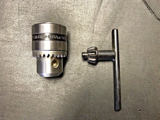 Rohm Drill Chuck, R 7-38, 1/64”-5/16” Capacity.