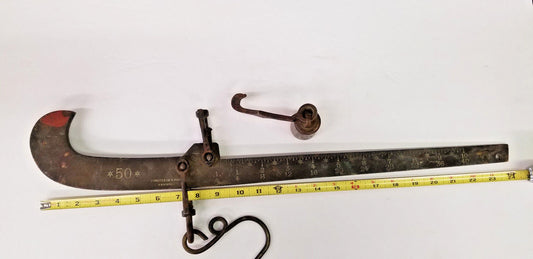 Vintage Steampunk J. Chatillon & Sons Hanging Beam Type Scale, Bronze