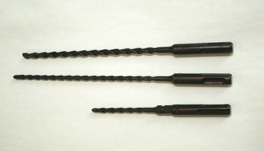 Bosch 3-Piece  SDS-Plus Rotary Hammer Drill Bit Lot, .202"; 3/16"; 1/4"