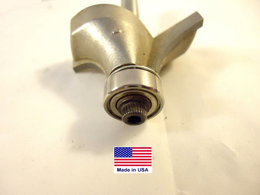 Router Bit, Corner Rounding, Carbide Tipped, 1/2" Radius, w 1/4" Shank & Bearing