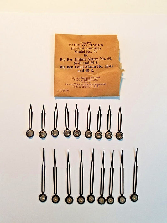 Vintage Genuine WESTCLOX Clock Hands, 9 Pairs, New