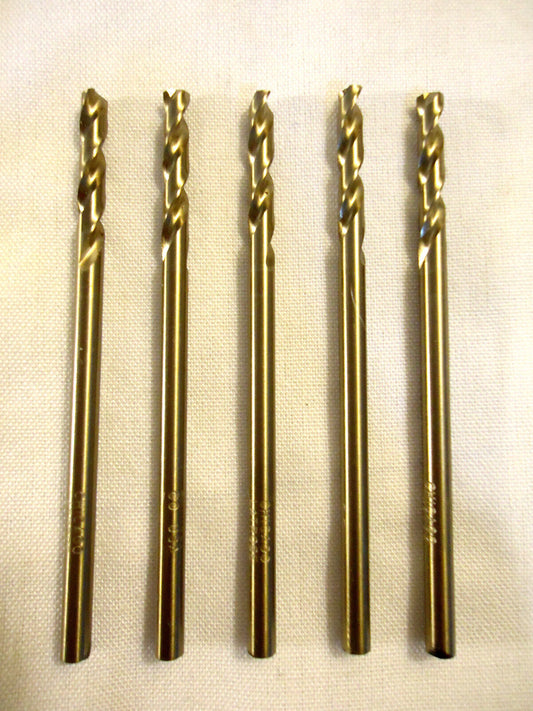 Drill Bits, #22 Cobalt, USA, Chicago Latrobe, 5 pc Lot, New/Other.