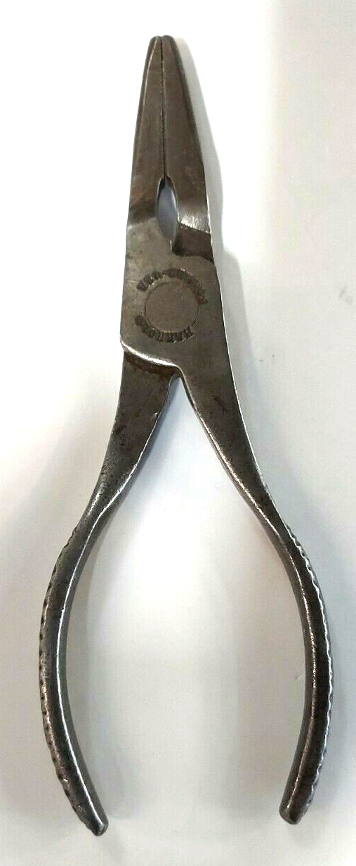 Vintage Used Harrold Forged In USA Long Needle Nose Pliers 6"