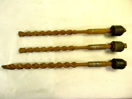 Vintage  Rotary Hammer Drill Bits with Triangular Shanks, 3 pcs, New/Other.