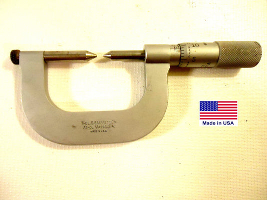 Starrett Thread Micrometer # 585, Measures V & US Std Threads, 8-13 Pitch, Used.