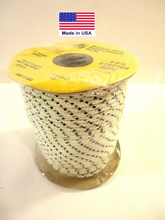 Starter Rope, 250' Nylon Cover Tire Cord Core, #5-1/4 (.160) Diameter, New, USA.