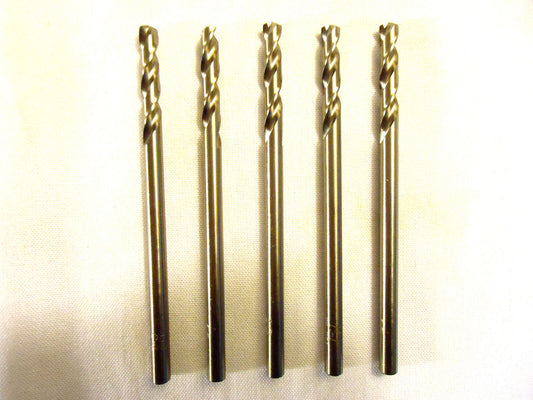 Drill Bits, #10 Cobalt, USA, Chicago Latrobe, 5 pc Lot, New/Other.