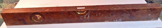 Vintage AKRON ECLIPSE LEVEL, 28”, Wooden Brass Bound, Pat. 12-20-04, Used