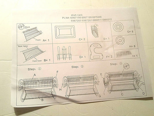 Montgomery Wards RV Dish Rack 20", 2 Metal Racks,Plastic Sides and Trays