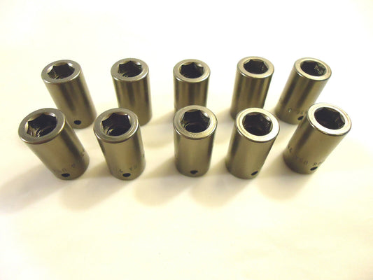 Impact Sockets, 10 Pcs, 1/4” Drive, 7 mm 6 Point, Shallow, Hanson, USA, #93646