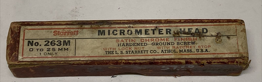 starrett no.263m, micrometer head, 0-25mm, free ship.