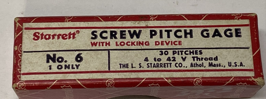 starret no. 6, screw pitch gage, free ship.